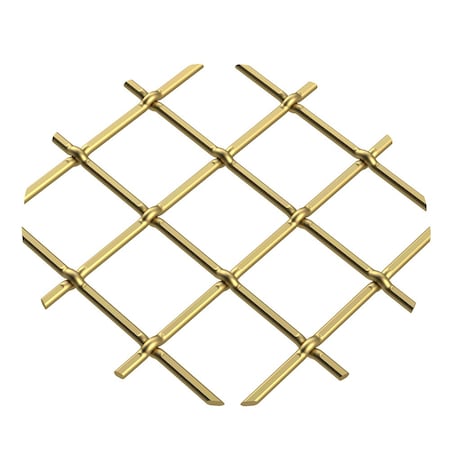 Designs Of Distinction .75" Multi-Crimp Single Diamond Decorative Grille - Satin Brass, 18" W x 48" L Sheet 011848332PSB1